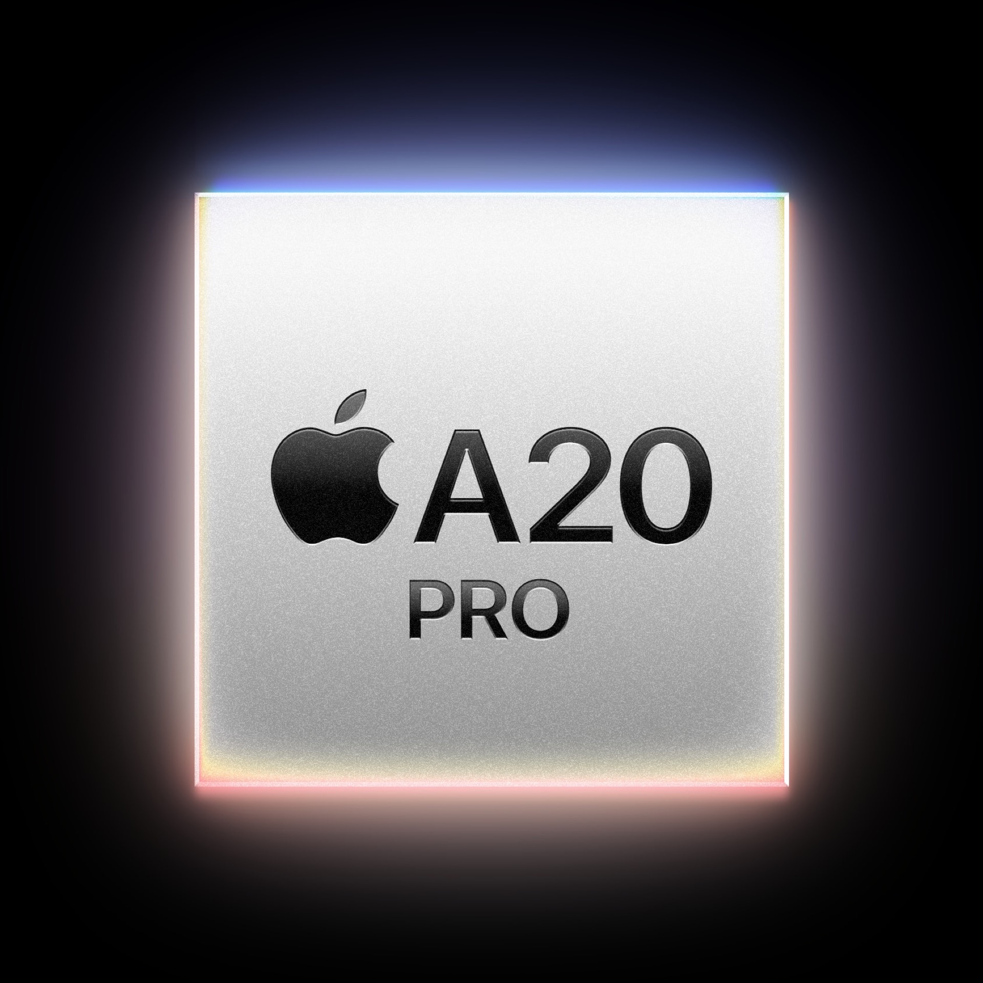 The A20 Pro chip package with the silicon die beside the memory