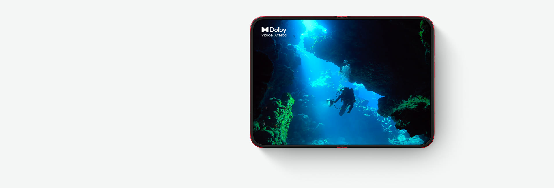 Xiaomi 18 Fold open in landscape playing a Dolby Vision underwater video